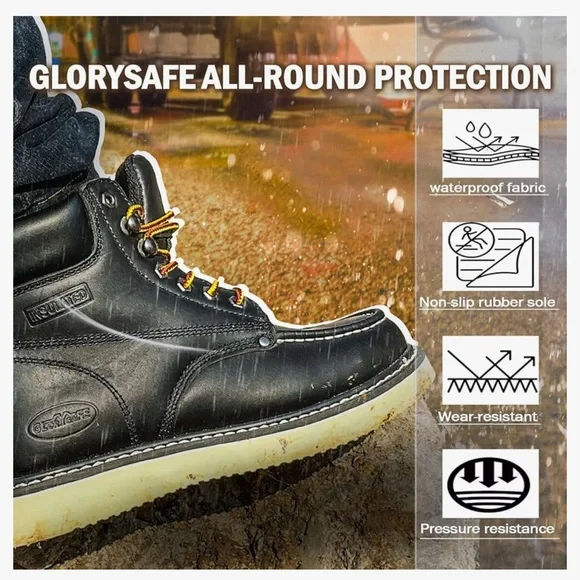 Stylish Black Men's Boots with Orange Laces - Picture 6 of 7